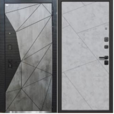 Дверь входная Ferroni ГЕОМЕТРИЯ 9 СМ Сатин черный/Бетон лофт грей - Бетон снежный